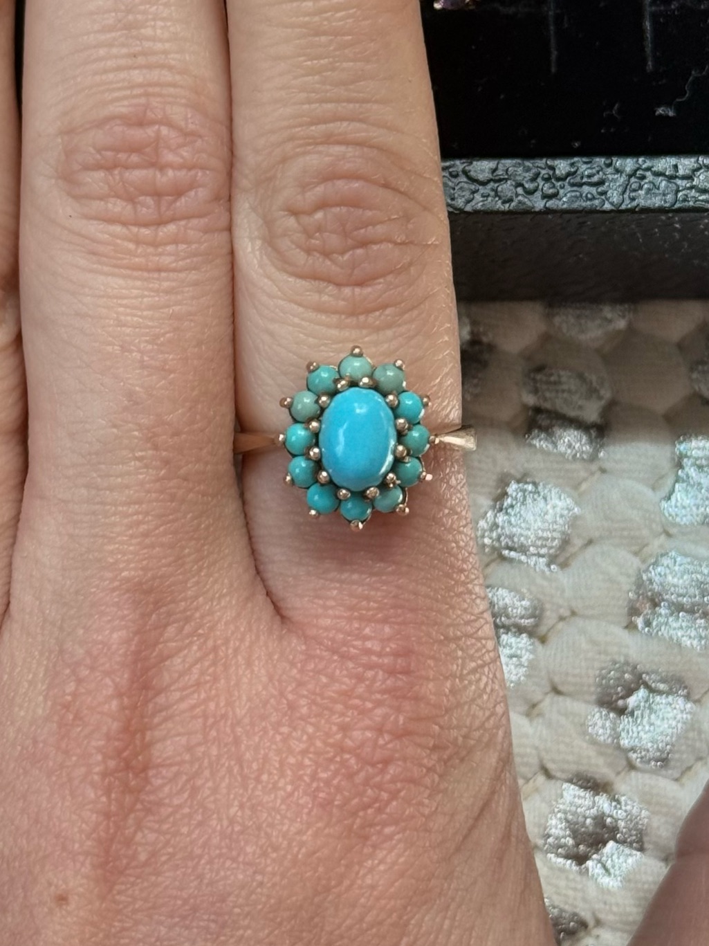 Vintage 9k Turquoise Ring